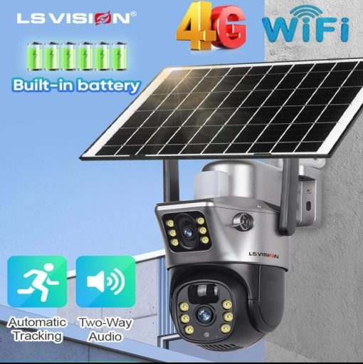 LS vision 4k 8AMP wireless Solar Camera Dual Screen WiFi PTZ Camera